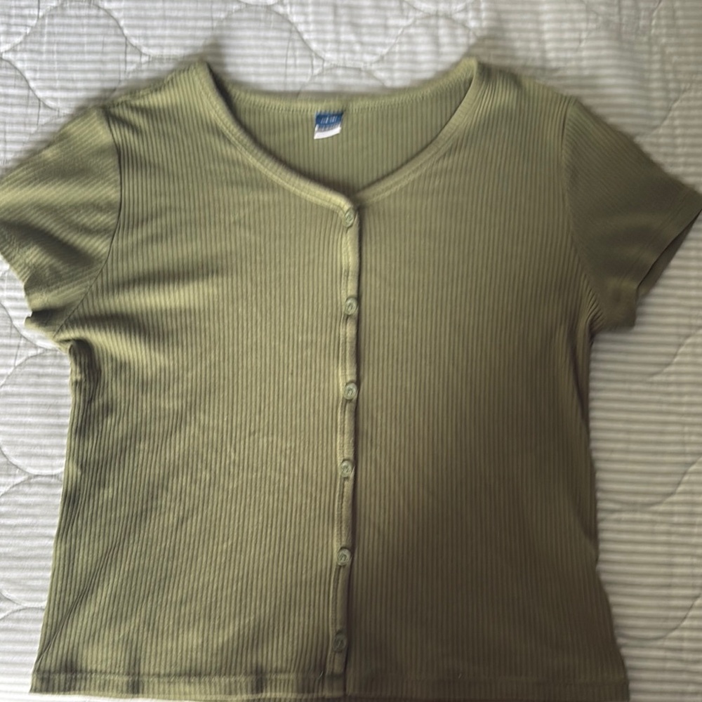 Old Navy Sage Ribbed Knit Top